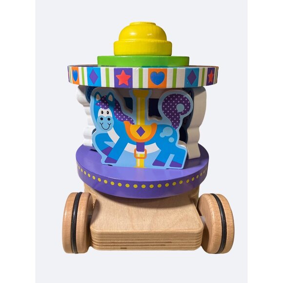 MELISSA & DOUG First Play Wooden Carousel Pull Toy - Picture 4 of 12